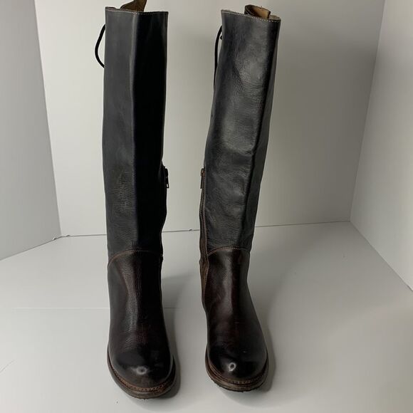 Bed Stu Manchester tall dark brown distressed leather riding boots - Picture 6 of 14